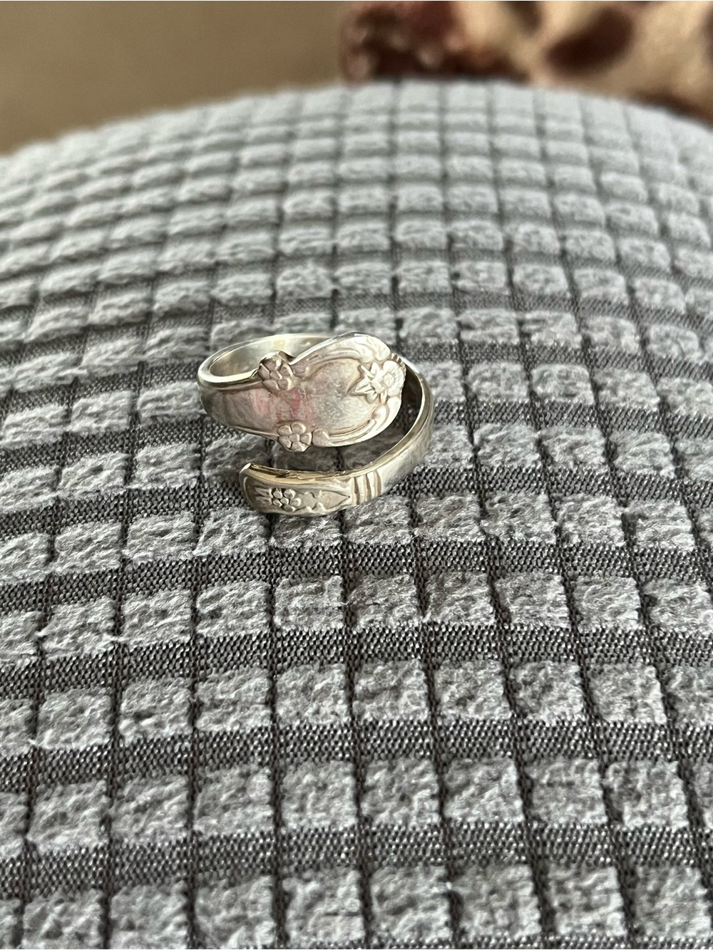 Delicate Floral Spoon Wrap Ring - Sterling Silver